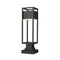 Z-Lite Barwick 1 Light Outdoor Pier Mounted Fixture, Black & Etched 585PHMS-SQPM-BK-LED - alternate 1